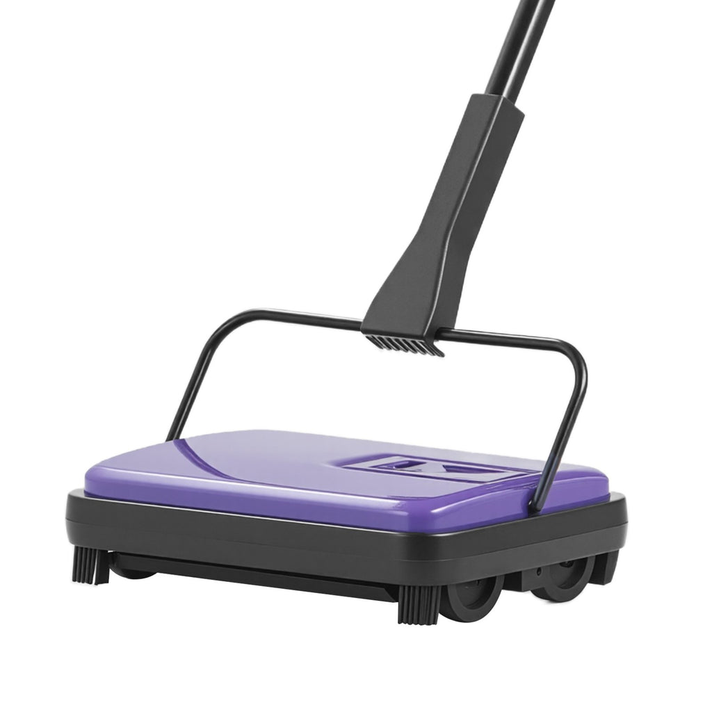 Carpet Sweeper Manual, Floor Sweeper With 300 Ml Dustbin Capacity Easy To Empty, 6.7 Inch Cleaning Width For Home Office Carpets Pet Hair Dust, Purple