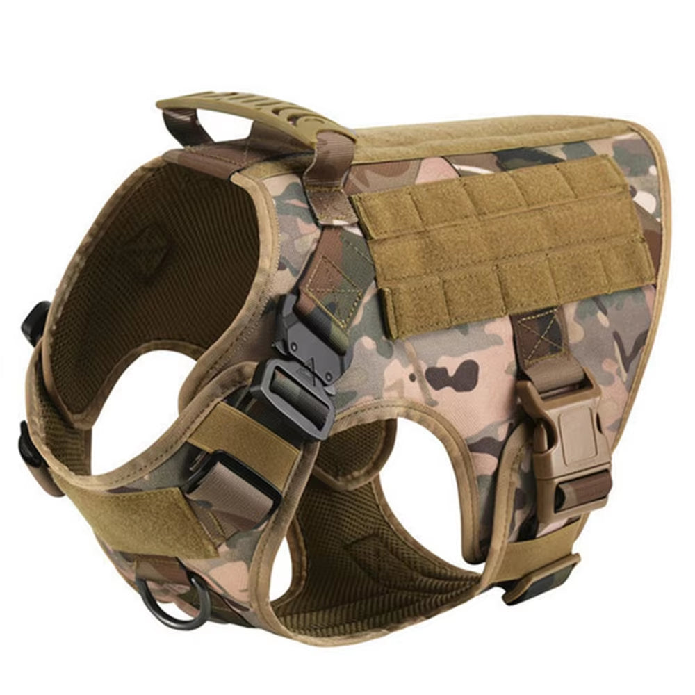 Tactical Dog Harness & Leash Set - Nylon Camouflage