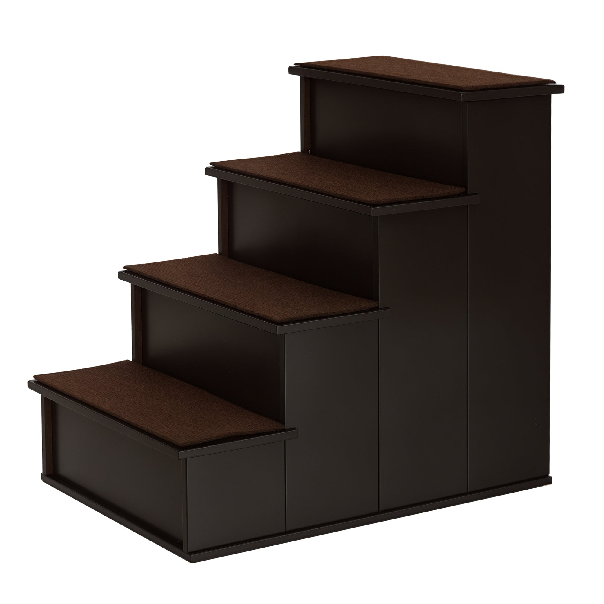 Pet Stairs, Small Pet Steps with Cushioned Removable Covering for Dogs and Cats Up To 22 lbs, Brown