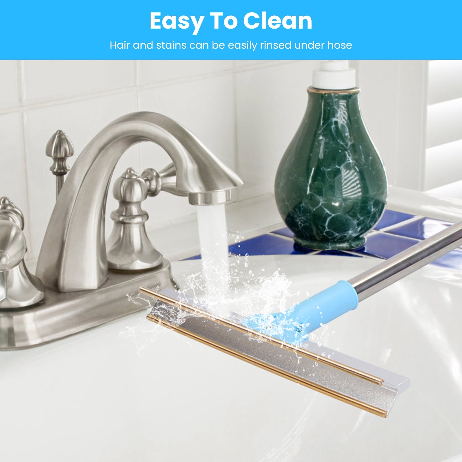 1Pc Pet Hair Removal Rake With 54.33in Adjustable Telescopic Rod Multi-Fabric Dog Cat Hair Scraper Lint Shaver For Carpet Rug Clothes Couch