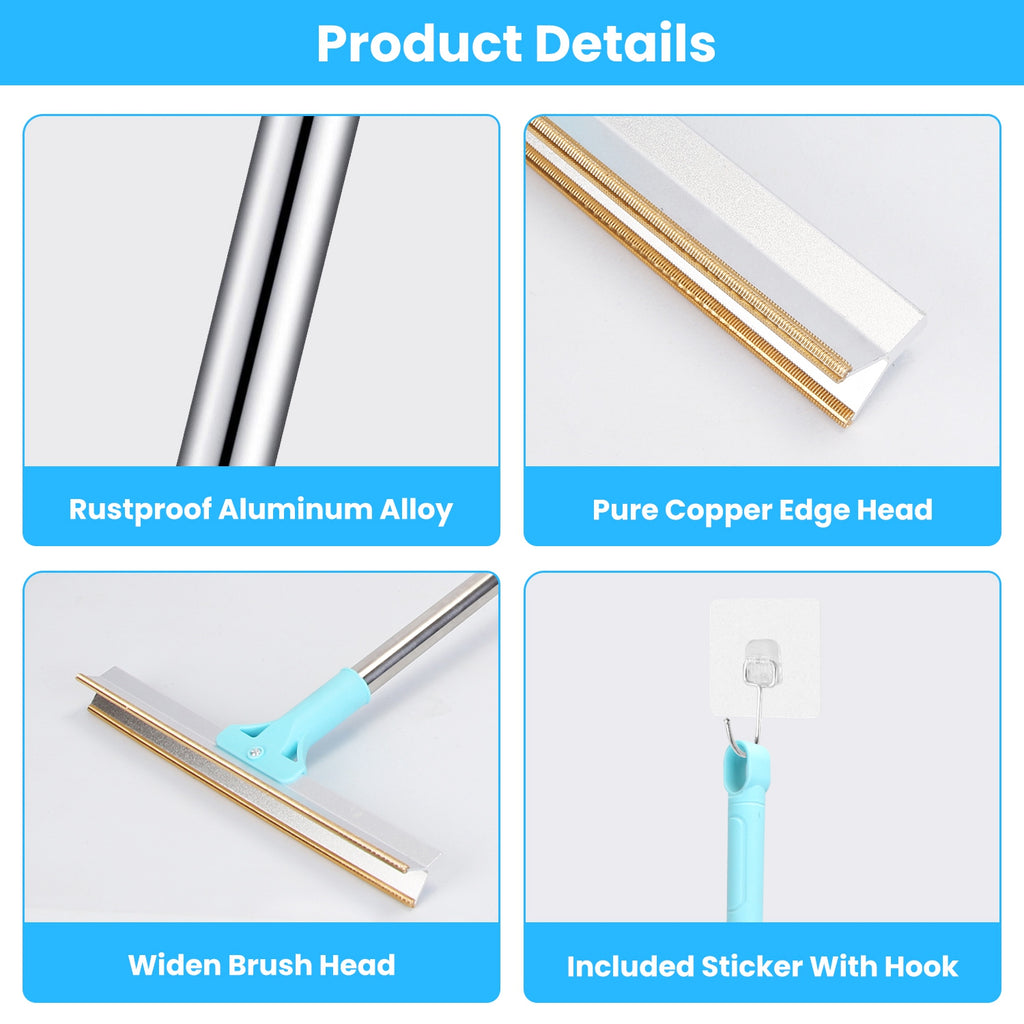 1Pc Pet Hair Removal Rake With 54.33in Adjustable Telescopic Rod Multi-Fabric Dog Cat Hair Scraper Lint Shaver For Carpet Rug Clothes Couch