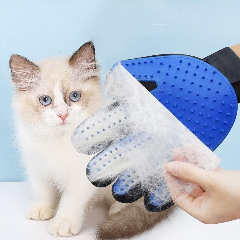 Pet Grooming Gloves - De-Shedding Brush for Dogs & Cats