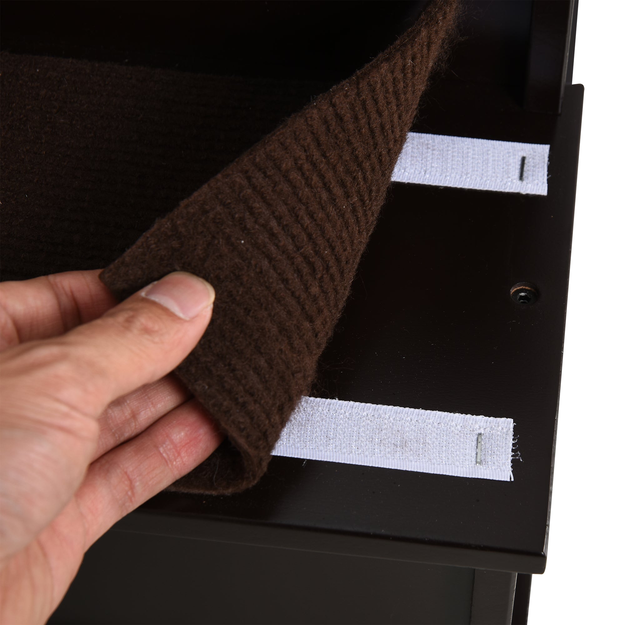 Pet Stairs, Small Pet Steps with Cushioned Removable Covering for Dogs and Cats Up To 22 lbs, Brown